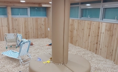 키즈카페 기둥보호시트 제작사례